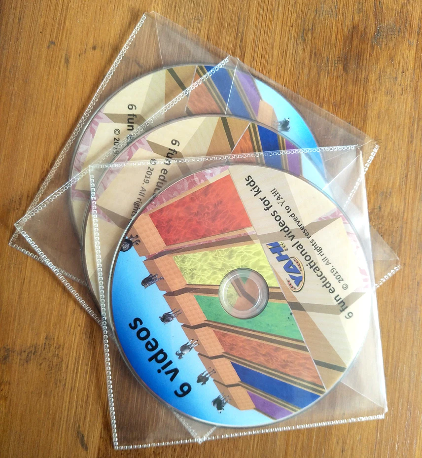 CD DVD in paper sleeve, plastic sleeve package