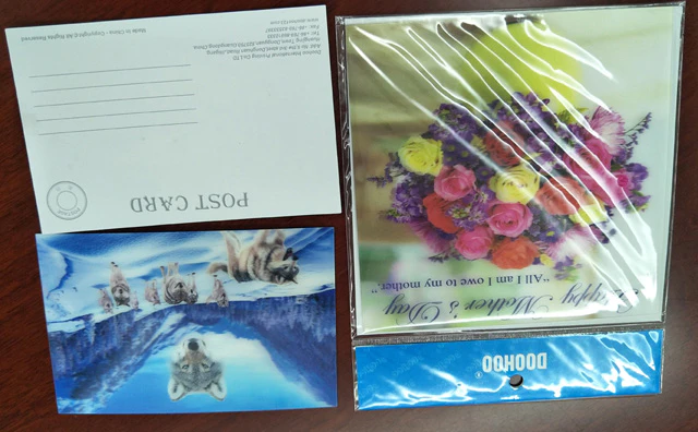 3d Greeting cards,3D Bookmarks,3D Postcards