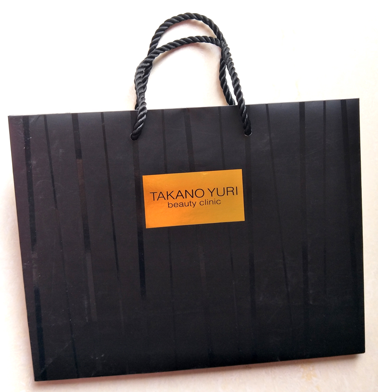 180g black Kraft Paper material paper bag with logo bronzing with 16