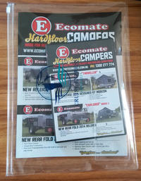 camper DVD cover goes with brochure packing together in plastic cover and also Business card