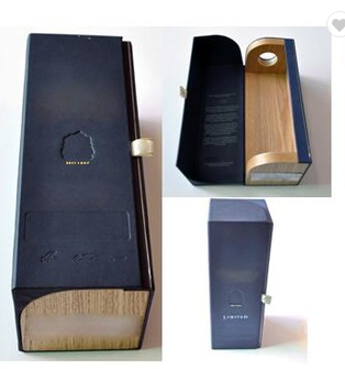 A special design wood with cardboard with logo foil/stamp design wine box