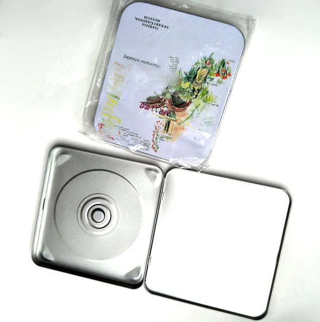 CD tin box with color printing and cd holder