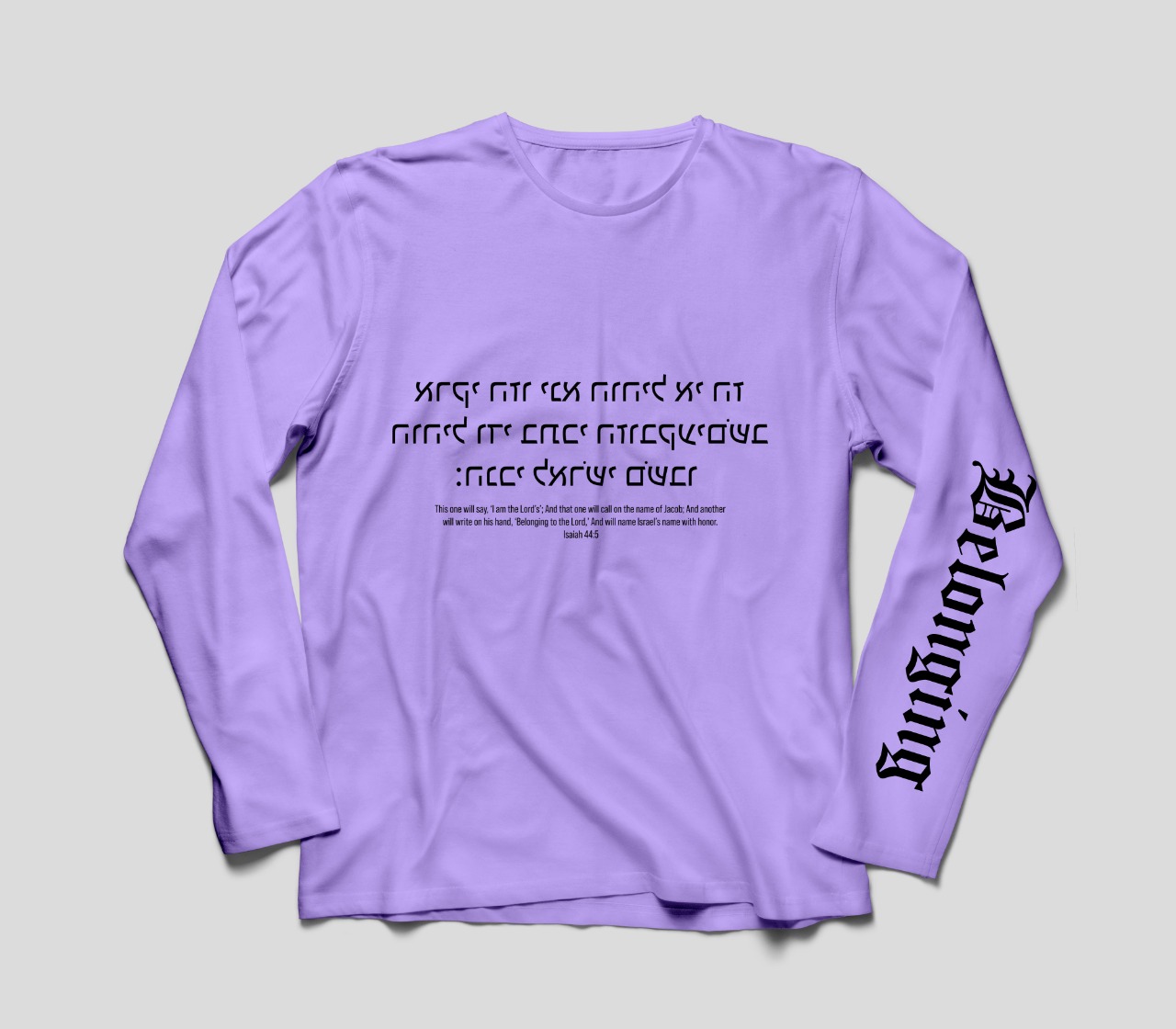 Long sleeve size and printing are customized