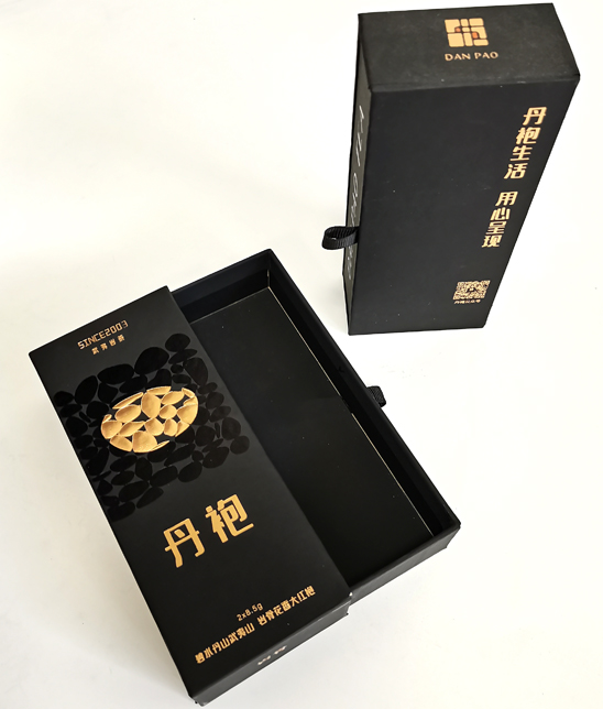 Custom OEM Customized Embossing Gold Foil Logo Matte soft touch Black Printing push-pull type storage Boxes Factory From China