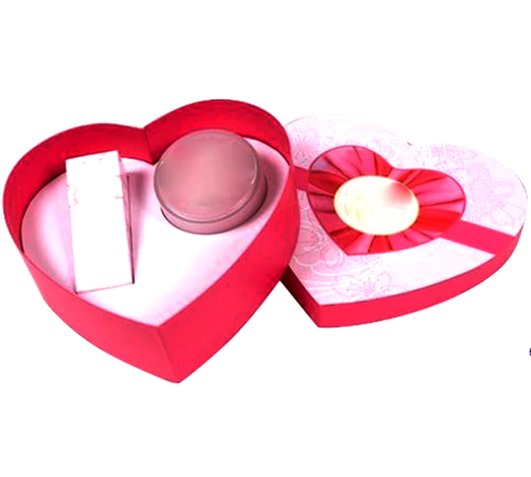Customized rigid paper gift box cosmetic heart shaped box manufacturer