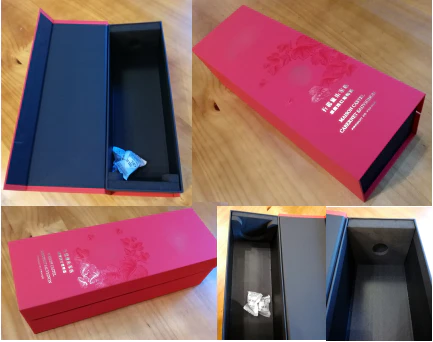 Custom Premium paper cardboard magnet closure with EVA foam insert Wine Box supplier